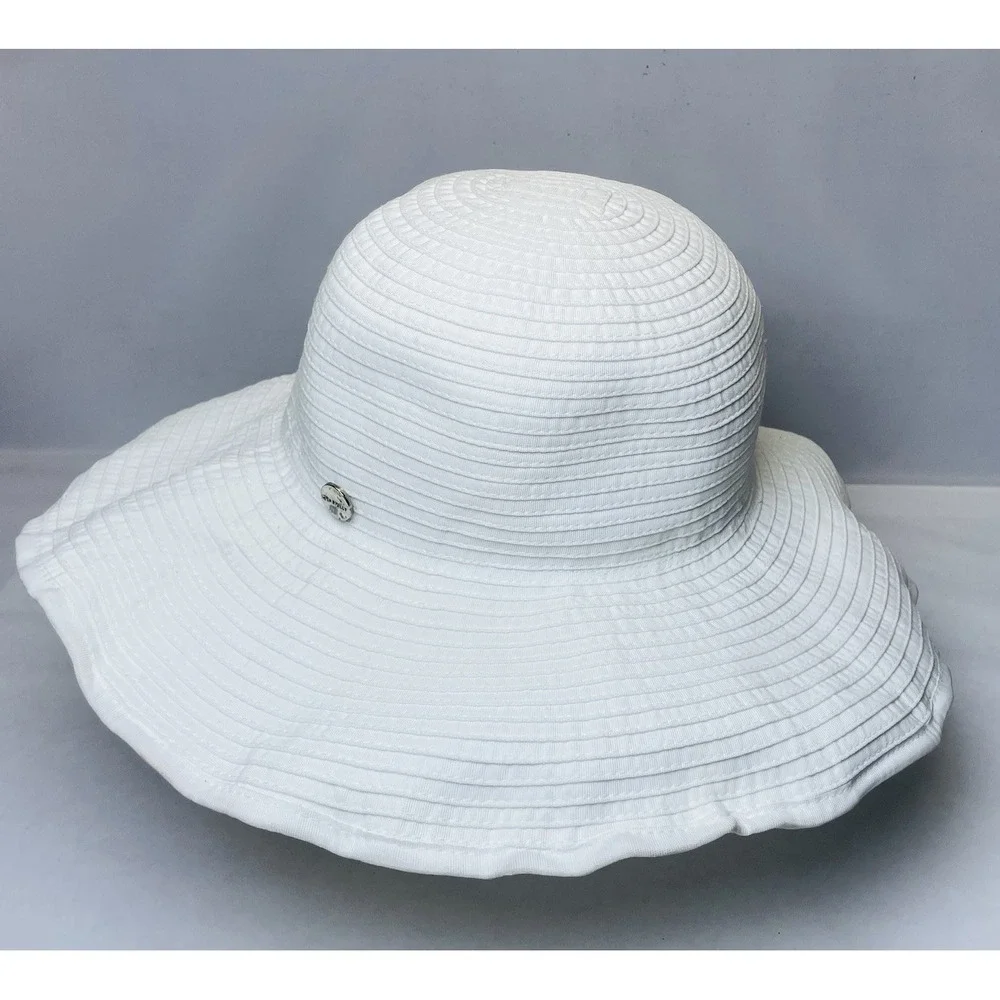 Seafolly Australia Hat Wide Brim Women's Hat Beach Travel One Size‎ White